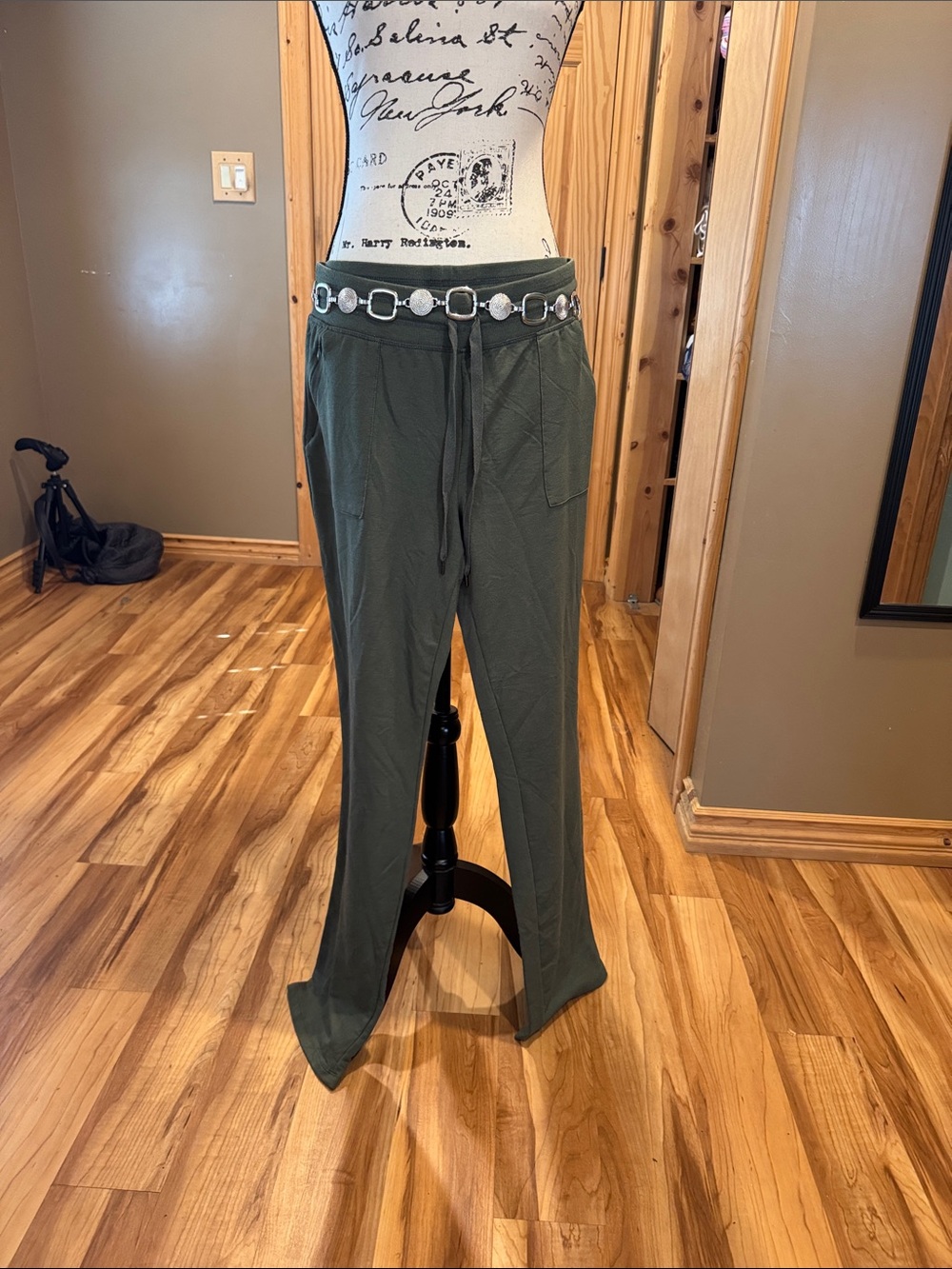 bcg Olive Green Drawstring Jogger Pants
